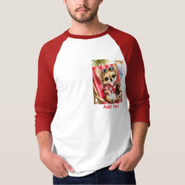 Camiseta Macho Chihuahua de vacaciones en la playa relajánd