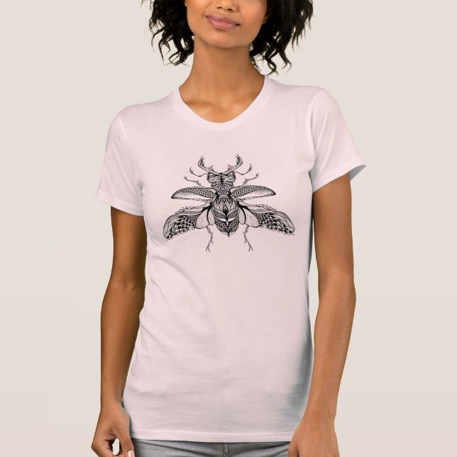 Camiseta Macho-Escarabajo psicodélico inspirado (Anverso)