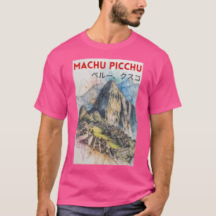 Camiseta Machu Picchu arte japonés de anime