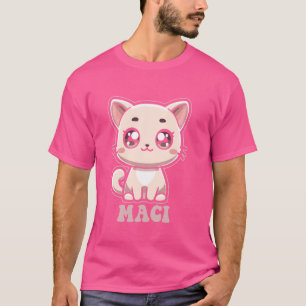 Camiseta Maci Diseño de Gatos Kitty Cute para Chicas Nombre