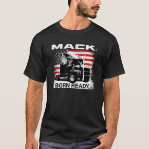 Camiseta Mack Trucks Born Ready Semi con bandera americana