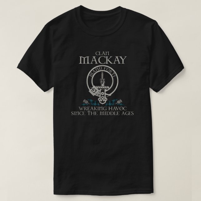 Camiseta MacKay Blue Clan escudo Escocia apellido tartan Th (Diseño del anverso)