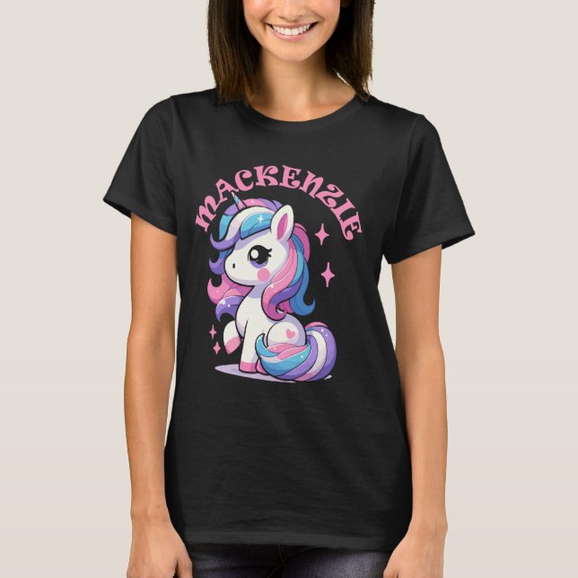 Camiseta Mackenzie Cute Unicorn Diseño para Chicas (Anverso)