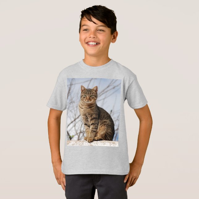 Camiseta Mackerel Tabby Cat Kids (Anverso completo)