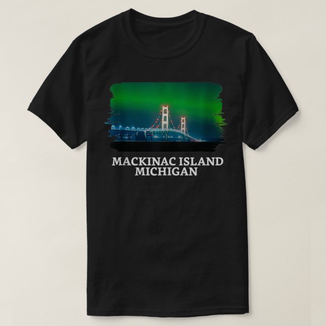Camiseta Mackinac Island Bridge Michigan Great Lakes Huron  (Diseño del anverso)