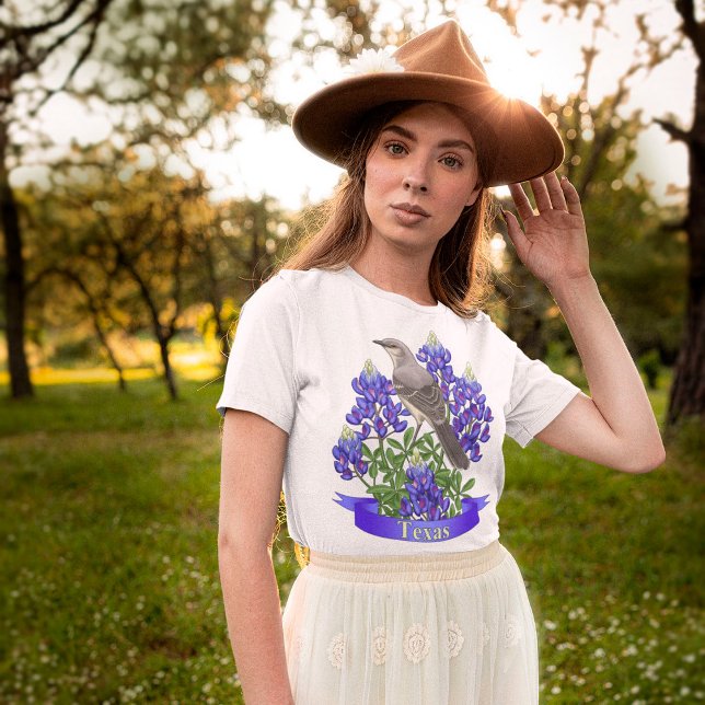 Camiseta Mackingbird del estado de Texas y Flor de Bluebonn (Subido por el creador)
