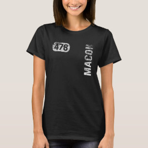 Camiseta Macon Georgia 478 Código de área Retro de cosecha