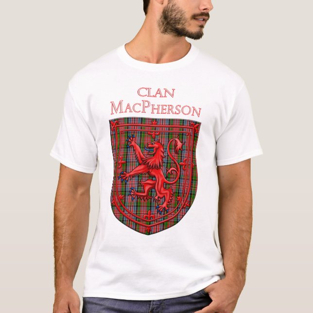 Camiseta MacPherson Tartan Scottish Plaid Lion Rampant (Anverso)
