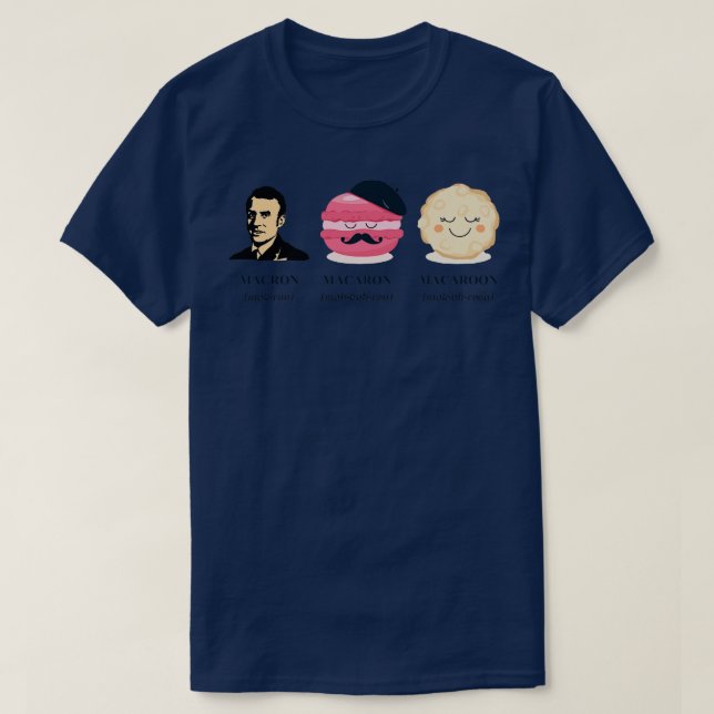 Camiseta Macron vs Macaron vs Macaroon (Diseño del anverso)