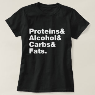 Camiseta Macronutrientes. Proteínas, alcohol, carbohidratos