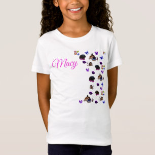 Camiseta Macy, Name, Logo Con Cerdos Y Pansies De Guinea,