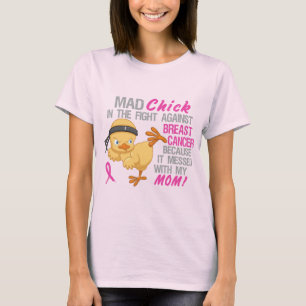 Camiseta Mad Chick Se Metió Con Mamá 3 Cáncer De Mama