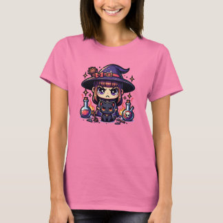 Camiseta Mad Cute Witch and Black Kitty