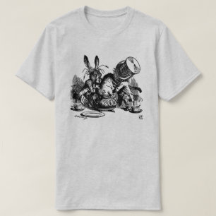 Camiseta Mad Hatter Dormouse en Teapot B&W