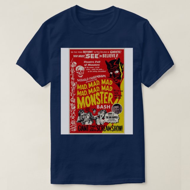 Camiseta Mad Mad Mad Mad Mad Mad Monster Bash Personalizado (Diseño del anverso)