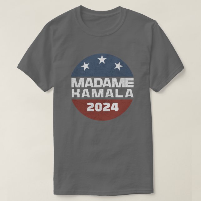 Camiseta Madame Kamala Harris 2024 para Presidente Patrióti (Diseño del anverso)