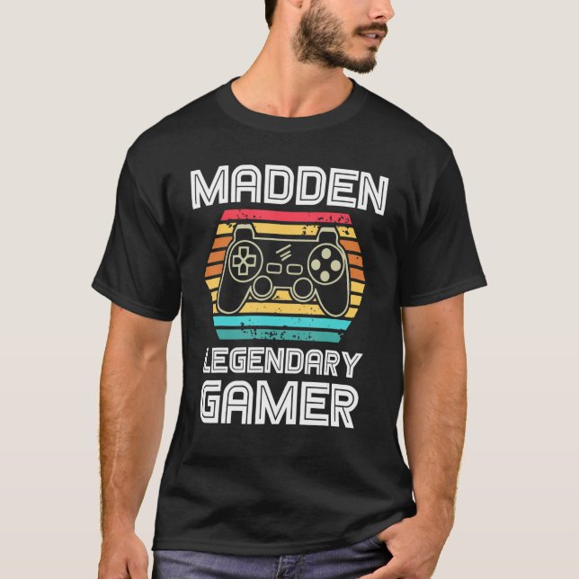 Camiseta Madden Legendary Video Gamer Nombre personalizado  (Anverso)