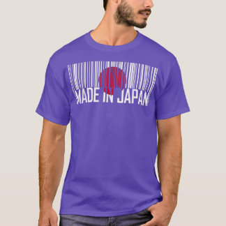 Camiseta MADE EN código de barras de la bandera de JAPÓN