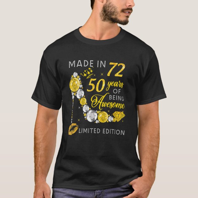 Camiseta Made In 1972 50 Years Of Being Awesome (Anverso)