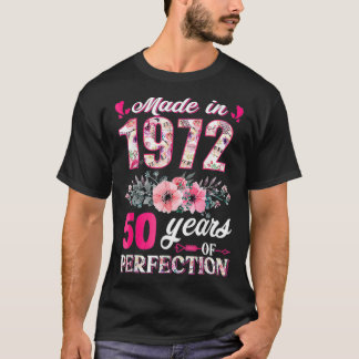 Camiseta Made In 1972 Floral 50 Year Old 50th Birthday Gift