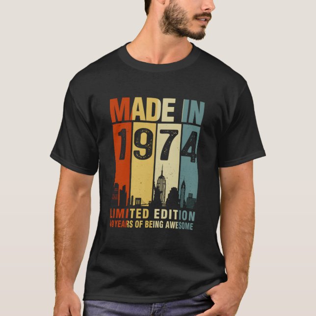 Camiseta Made In 1974 49 Years Of Being Awesome (Anverso)