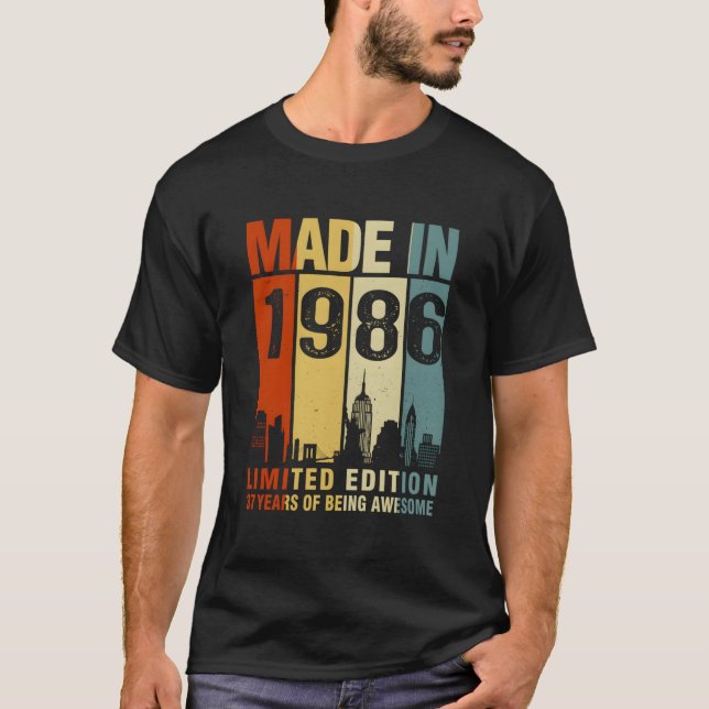 Camiseta Made In 1986 37 Years Of Being Awesome (Anverso)