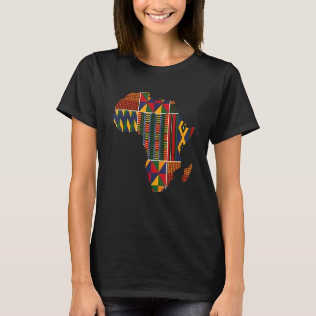 Camiseta Made in Africa Map Kente Cloth West Africa (Anverso)
