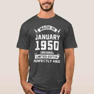 Camiseta Made In January 1950 Birthday Gifts For 70 Years g