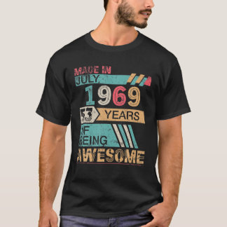 Camiseta Made In July 1969 Happy Birthday 53 Years Of Being
