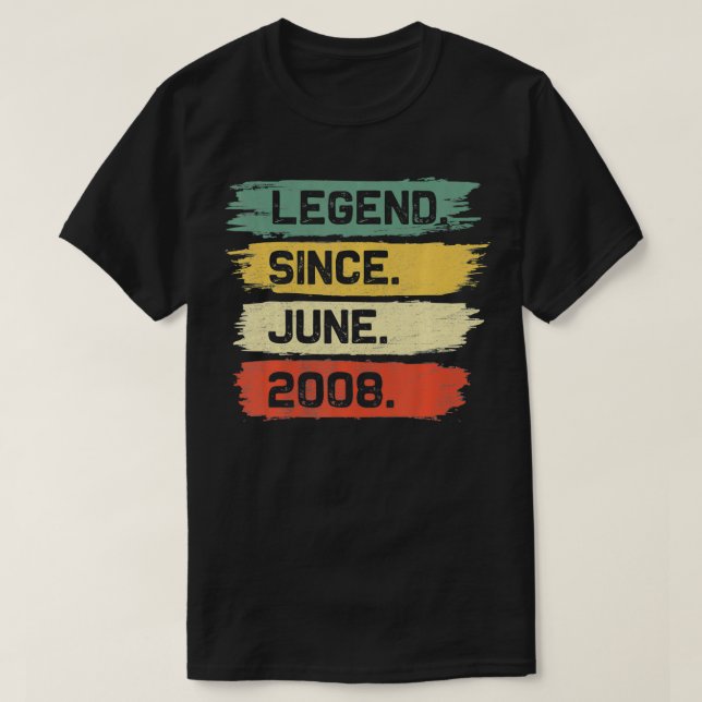 Camiseta Made In June 2008 Bday 13 Years Old Legend Since J (Diseño del anverso)