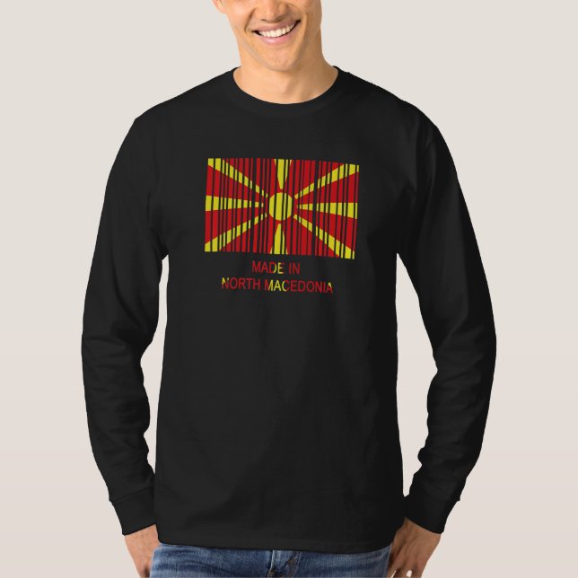 Camiseta Made in North Macedonia Flag Barcode (Anverso)
