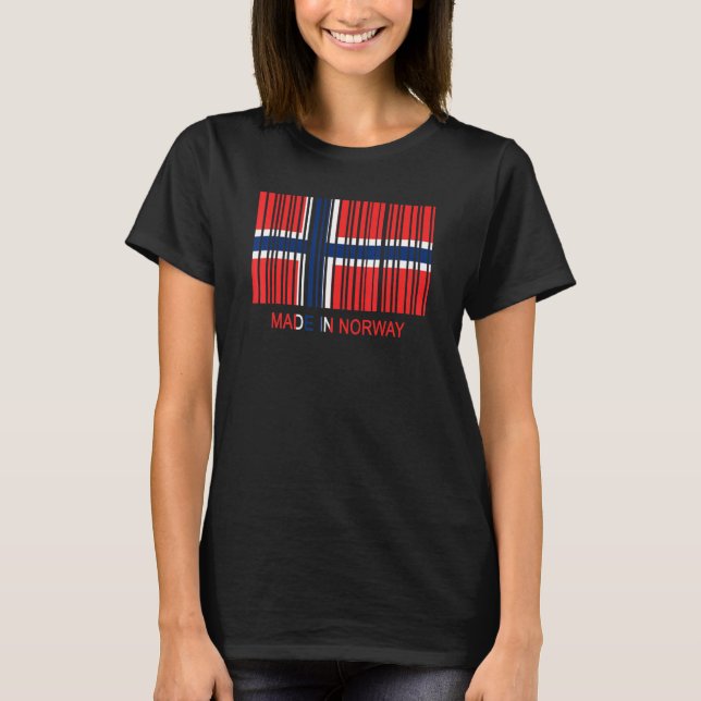 Camiseta Made in Norway Flag Barcode (Anverso)