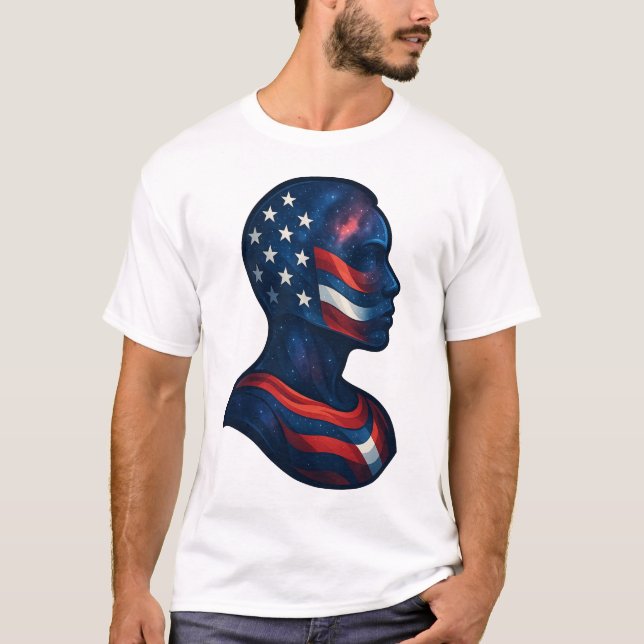 Camiseta "Made of Stars & Stripes" - Celestial norteamerica (Anverso)