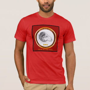Camiseta Madera Año Ram Chino Zodiaco Hombres Tee 3