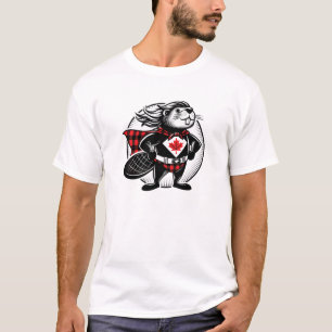 Camiseta Madera de castor canadiense a cuadros de búfalo