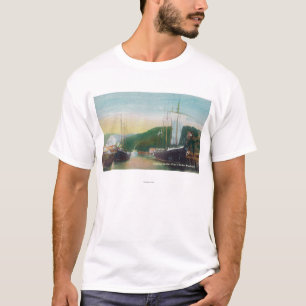 Camiseta Madera de construcción del cargamento en escena d