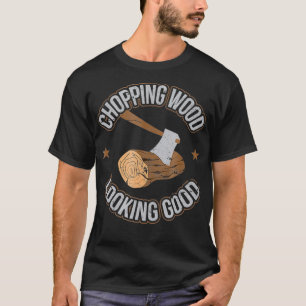 Camiseta Madera de corte con aspecto de buen leñador 