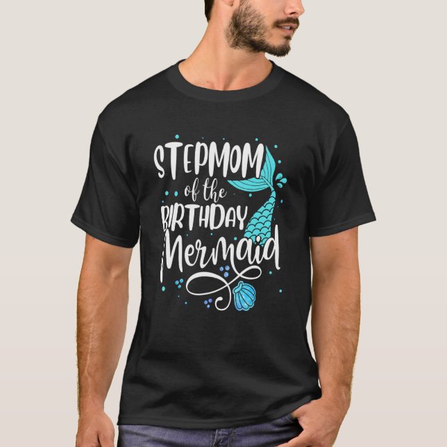 Camiseta Madera De La Familia De La Sirena De Cumpleaños Qu (Anverso)