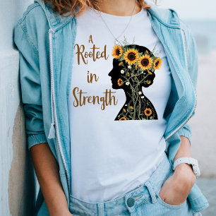 Camiseta Madera fuerte arraigada - Arte de silueta florecie