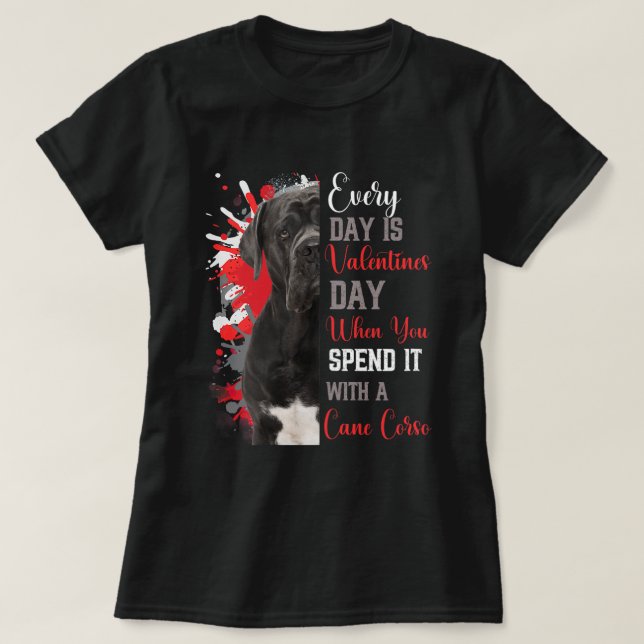 Camiseta Madera grande Día de San Valentín Cane Corso (Diseño del anverso)