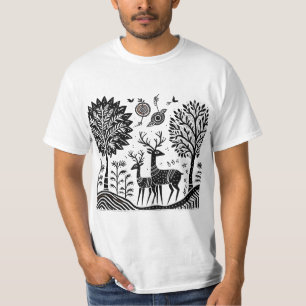 Camiseta Madhubani deer