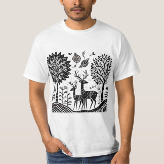 Camiseta Madhubani deer