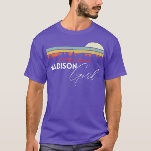 Camiseta Madison Chica Retro Sunset City Skyline Souvenir