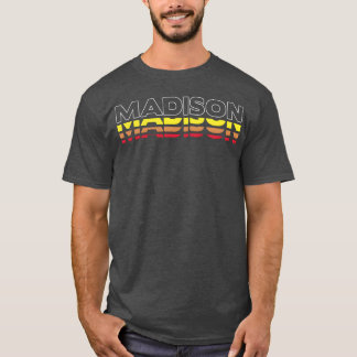 Camiseta Madison Primer Nombre Divertido Vintage Atardecer