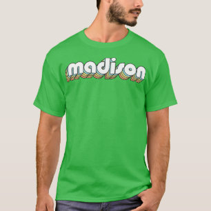 Camiseta Madison Retro Rainbow Typography Style anticuado