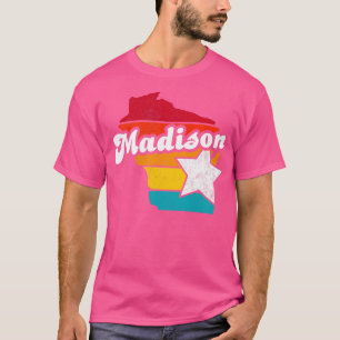 Camiseta Madison Wisconsin Vintage Distresres Souvenir 2