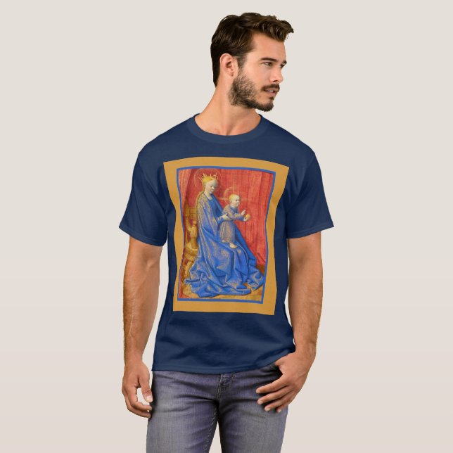 Camiseta Madonna and Child Enthroned Jean Fouquet Holiday  (Anverso completo)