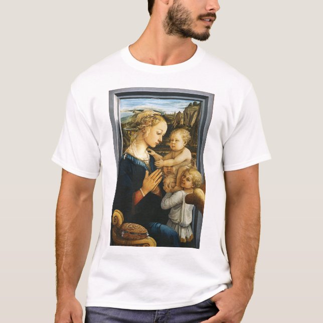 Camiseta Madonna con niño y dos ángeles, Filippo Lippi (Anverso)