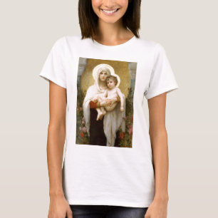 Camiseta Madonna de los rosas y del niño infantil Jesús