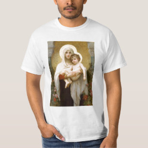 Camiseta Madonna de los rosas y del niño infantil Jesús